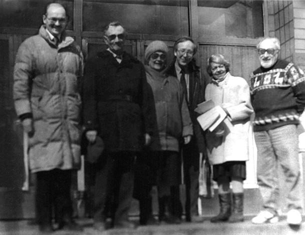 Andrij Hryhorenko, Jefim Sacharov und Marlena Rachlina (Jevhen Sacharovs Eltern), Oleksij Smyrnov, Larisa Bogoras und Henrich Altunjan (1993)